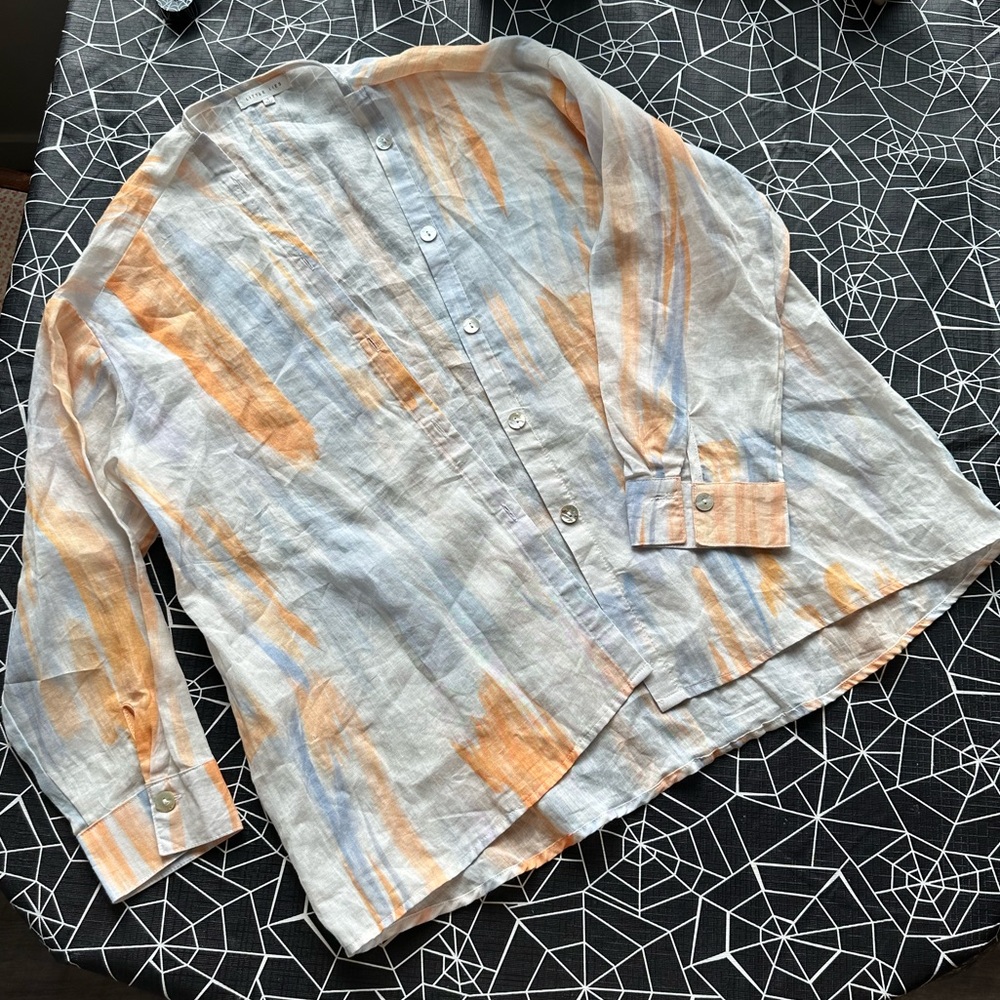 Anthropology Little Lies Linen Top size S